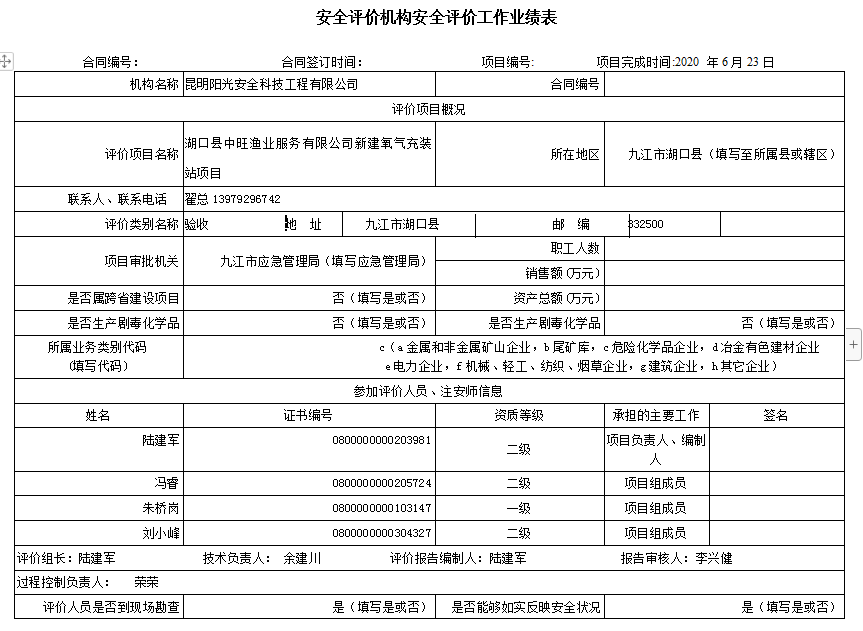 湖口縣中旺漁業(yè)服務有限公司新建氧氣充裝站項目