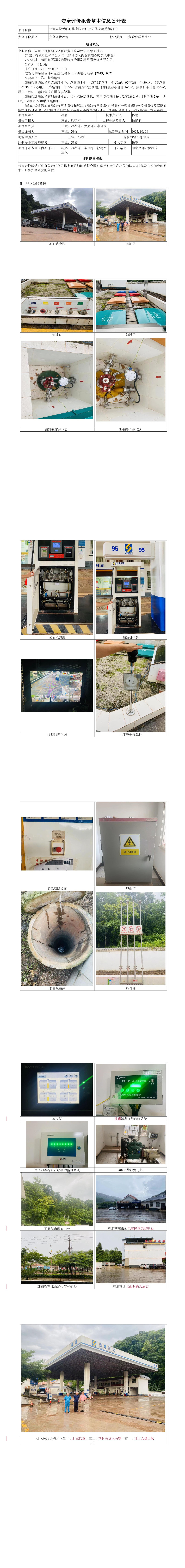 磨憨加油站基本信息公開表